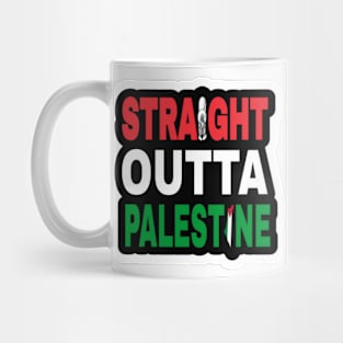 Straight Outta Palestine - Handala and Map - Sticker - Back Mug